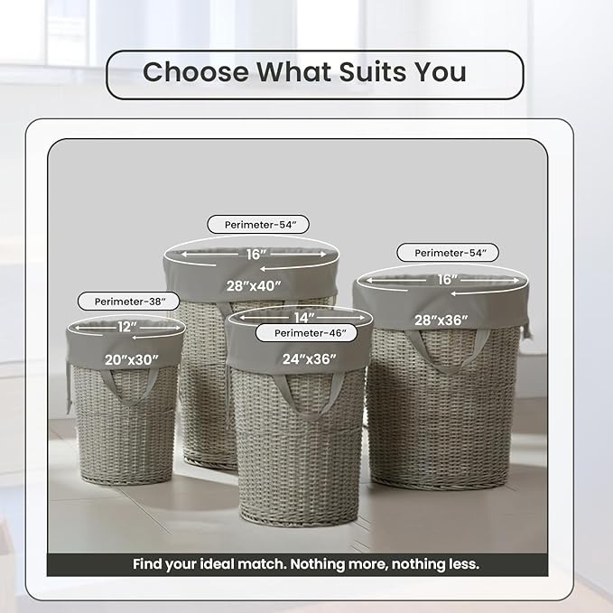 LFH Home Cotton Canvas Large Laundry Bag with Handle, Heavy Duty Drawstring Closure Washable Laundry Bags, School Travel, Home, Hotel, College Dorm, Organizer Sack, Toys Clothes 28x36 (Pack of 6)-Grey