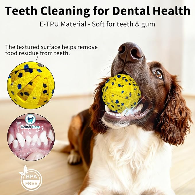 JoyBruko Interactive Dog Toys Ball, Moving Dog Toys to Keep Them Busy, Automatic Self Rolling & Bouncing, Soft E-TPU Material IPX7 Waterproof, Enrichment for Small Medium Large Breeds, Yellow