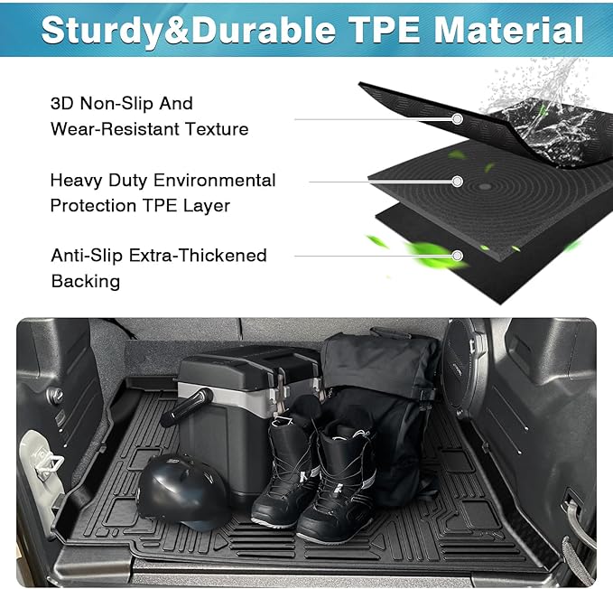 Mixsuper Cargo Liner for 2021-2025 Jeep Wrangler 4XE, All Weather Cargo Mat for Wrangler 4XE Rear Trunk Liner Black (Not for 2 Door or JL Unlimited Models)