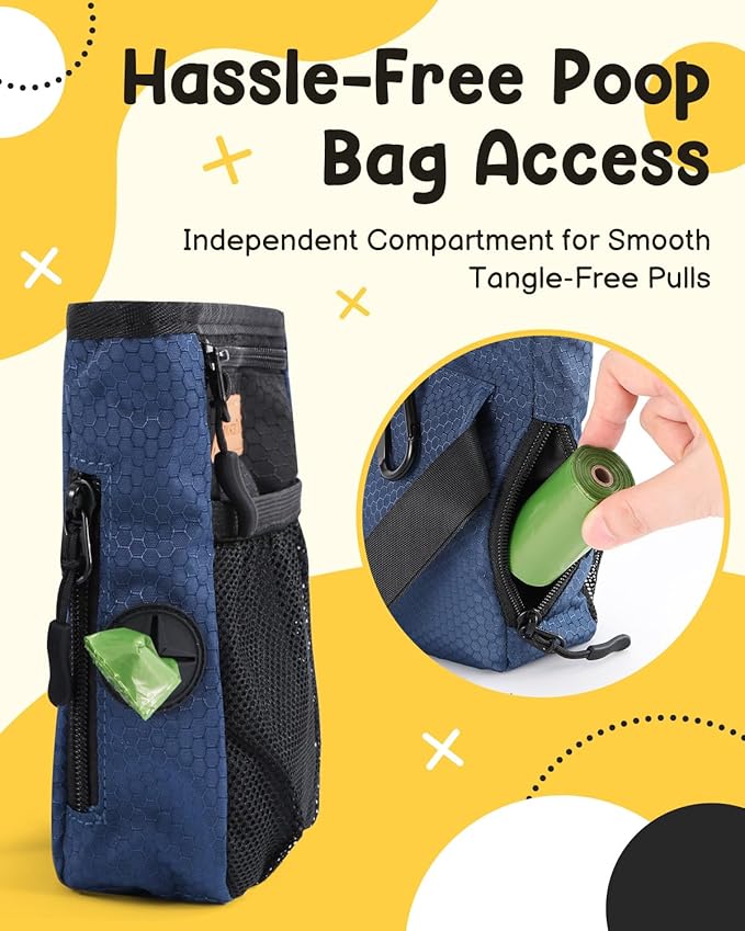 Dog Treat Pouch for Pet Training, One-Hand Magnetic Closure, Hands-Free Treat Bag with Silicone Liner, No Mess No Smell