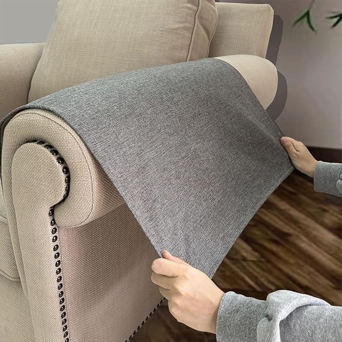 NOYOURS Couch Arm Covers, Anti-Slip Sofa Armrest Cover for Recliner, 2pc Washable Sofa Arm Covers, Dogs Cats Pet Scratch Proof Couch Arm Protectors, Grey, 24x28inch