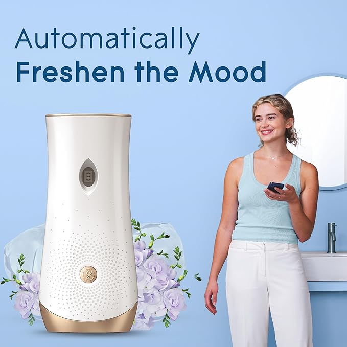 Glade Automatic Spray Refill and Holder Kit, Air Freshener for Home and Bathroom, Clean Linen, 6.2 Oz, 2 Count