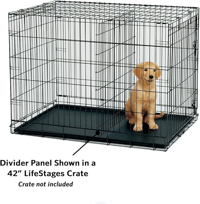 MidWest Homes for Pets Dog Crate Divider Panel for 54-inch Crates, Adjust Crates Living Space, Fits Midwest Cage Models 1154, SL54DD, Black E-Coated, 1154DPN