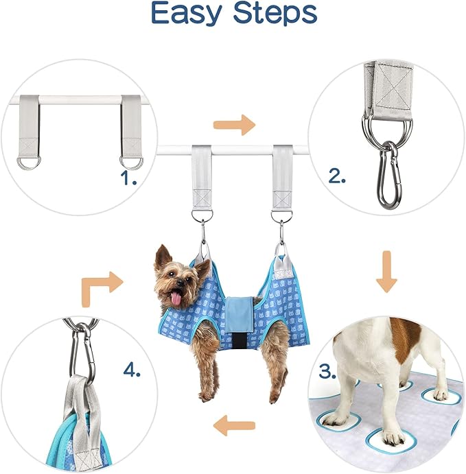 Dog Grooming Hammock Harness, Pet Grooming Hammock for Small Cats & Dogs, Dog Sling for Nail Clipping/Trimming