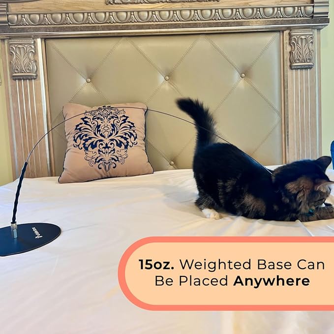 Whiskertons Interactive Bird Simulation Cat Toy Set, Interactive Cat Toys for Indoor Cats, Cat Feather Toy, Self-Holding Suction Cup, 5 Catnip Birds, Feathers, Bells (Catnip Hybrid Bundle)