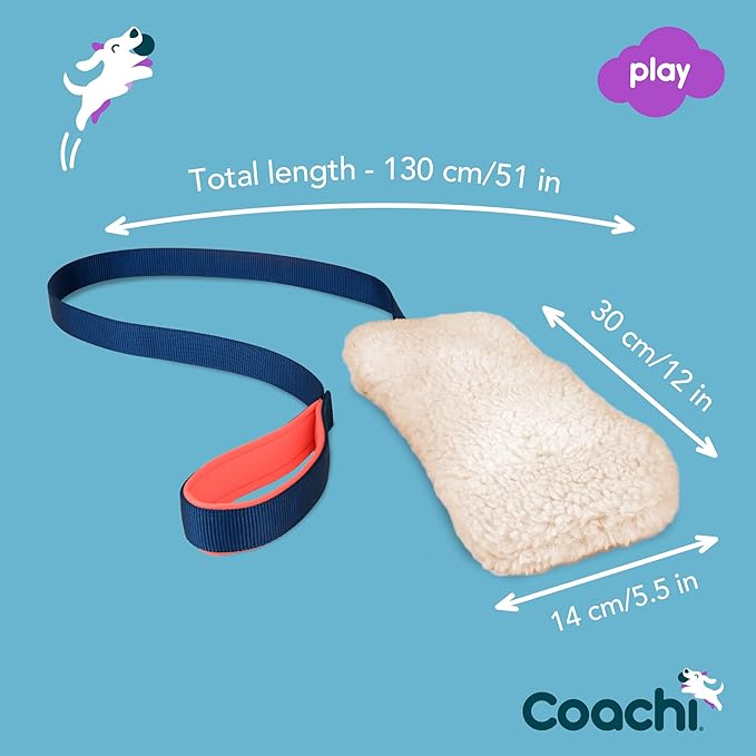 Coachi Chase & Crinkle - A Fun Enrichment Dog Toy for Chase & Play. Soft & Crinkly, Lightweight, Reward Training, Interrupting Biting & Chewing, Ideal for Agility and Suitable for Puppies