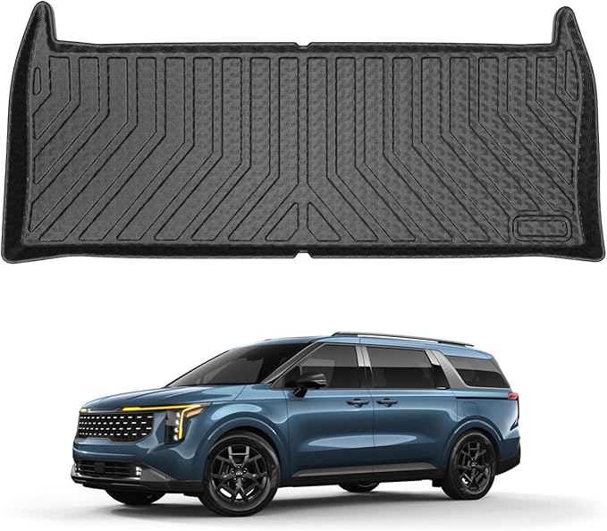 Mixsuper Cargo Liner for Kia Carnival MPV 2022-2025 2026 (Non-Hybrid Models Only) Rear Trunk Liner for Carnival Accessories All Weather Cargo Mat Behind The 3rd Row Black