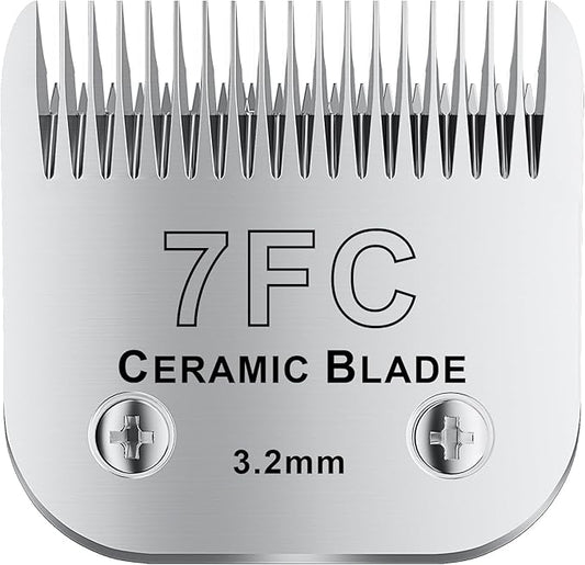 colorski 7FC# Detachable Pet Dog Grooming Clipper Ceramic Blade,Compatible with Andis Size 7FC Cut Length 1/8"(3.2mm),Compatible with andis/wahl/Oster Dog Clippers 1PCS