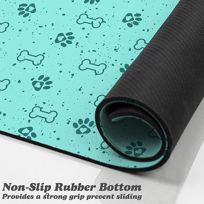 Dog Food Mats,Cat Absorbent Water Bowl Feeding Mats Pet Placemats for Food and Water Spot 16 * 24 inch