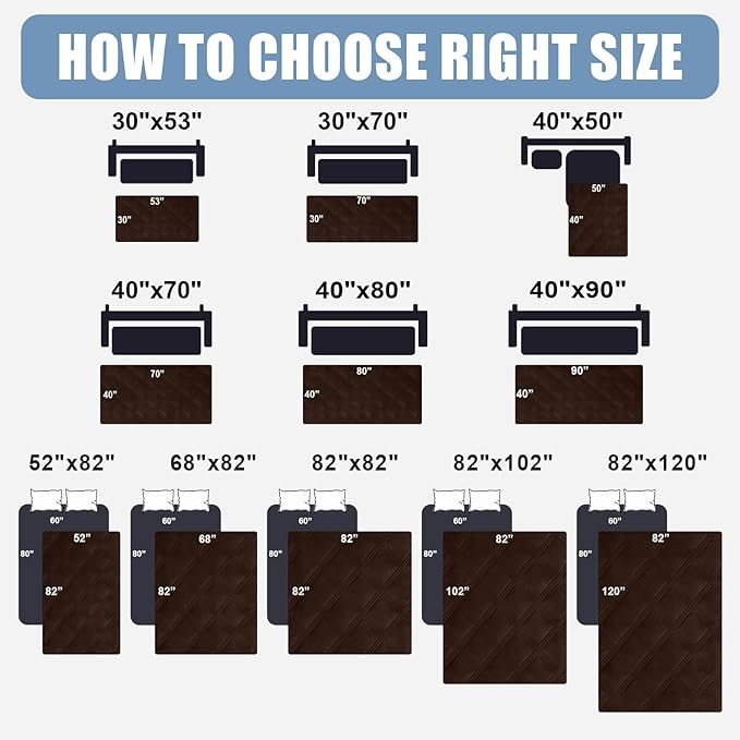 Smiry Waterproof Dog Bed Cover Blanket 30x70, Soft Reversible Pet Blanket, Washable Leakproof Cats Dogs Couch Cover for Sofa, Couch, Furniture, Lattice, Chocolate/Chocolate