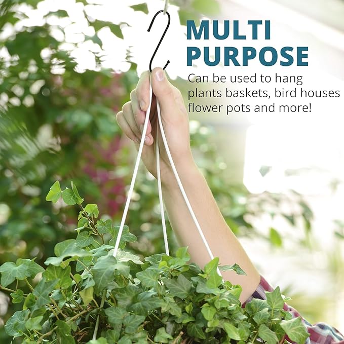 20 Pcs S Hooks for Hanging Heavy Duty,3.5-inch Heavy Duty Metal S Hook with Safety Buckle,Non Slip S Shape Hooks,S Hook for Hanging Plants,Closet,Kitchen Utensil,Pots,Pans,Cups,Towels,Bags