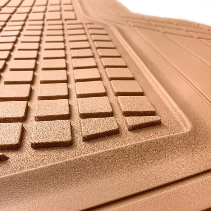 Motor Trend FlexTough Rear Cargo Mat – Heavy-Duty Trimmable Car Trunk Mat for Back of SUV, Universal Rear Cargo Liner for SUV, Flexible Trunk Liner, Automotive Floor Mats & Cargo Liners (Beige)