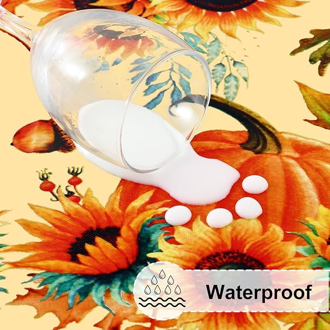 misaya Rectangle Vinyl Tablecloth, Fitted Table Cover, 100% Waterproof, Elastic Edge, Flannel Backing, Plastic Table Cloth Fit 6 Foot Folding Tables for Fall, Thanksgiving (Pumpkin Orange, 30x72 inch)