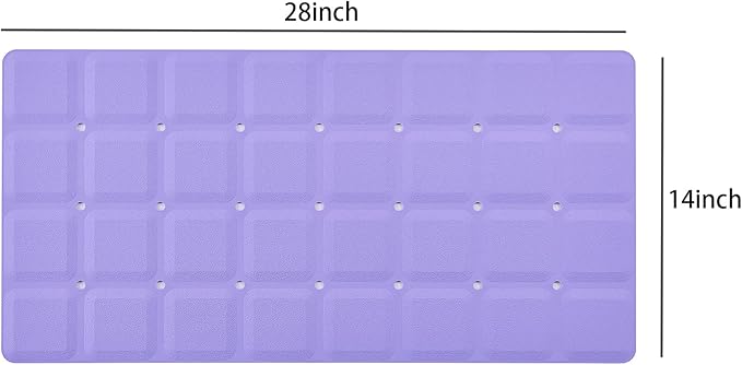 Foldable Non Slip Silicon Bath Mat Bathtub mat Shower mats no Suction Cups for Textured Tub and Reglazed Tub(Foldable-Purple, 28-inch x 14-inch)