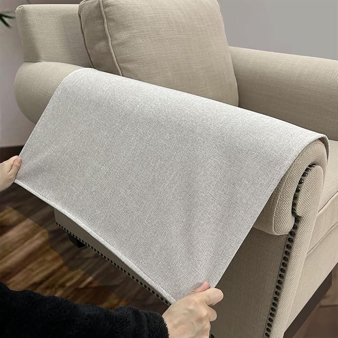 NOYOURS Couch Arm Covers, Anti-Slip Sofa Armrest Cover for Recliner, 2pc Washable Sofa Arm Covers, Dogs Cats Pet Scratch Proof Couch Arm Protectors, Tan, 24x28inch