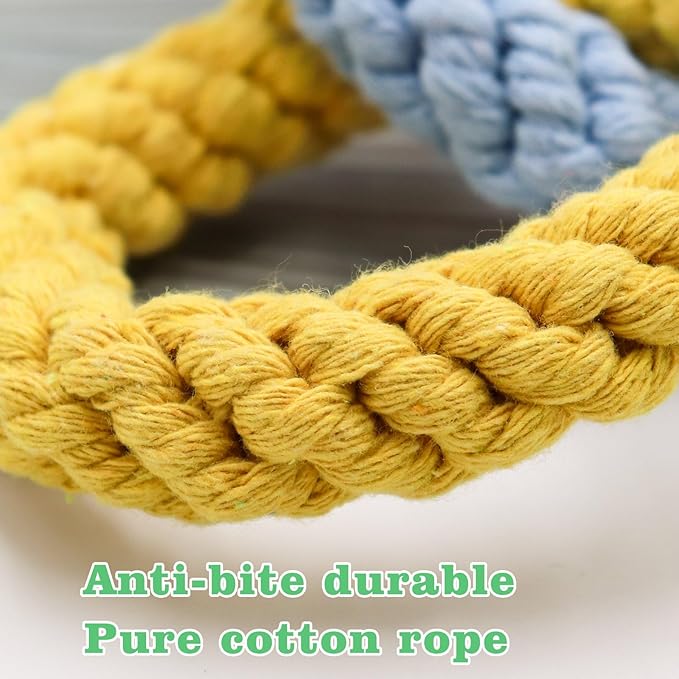 Sugar Glider Toys, Hanging Cotton Rope Ring Climbing Toy for Little Pet, Rat Toys, Sugar Glider Cage Accessories, Exercise Toys for Sugar Glider, Rat, Squirrel, Bird, Other Little Climber （Short）