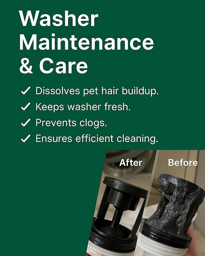 Pet Hair Dissolver for Washing Machine, Pet Hair Remover for Laundry, 96.7% Dissolution Rate, Dog Hair Remover, Cat Hair Remover, Up to 12 Months of Use, HE/Top/Front-Load Compatible, Septic Safe