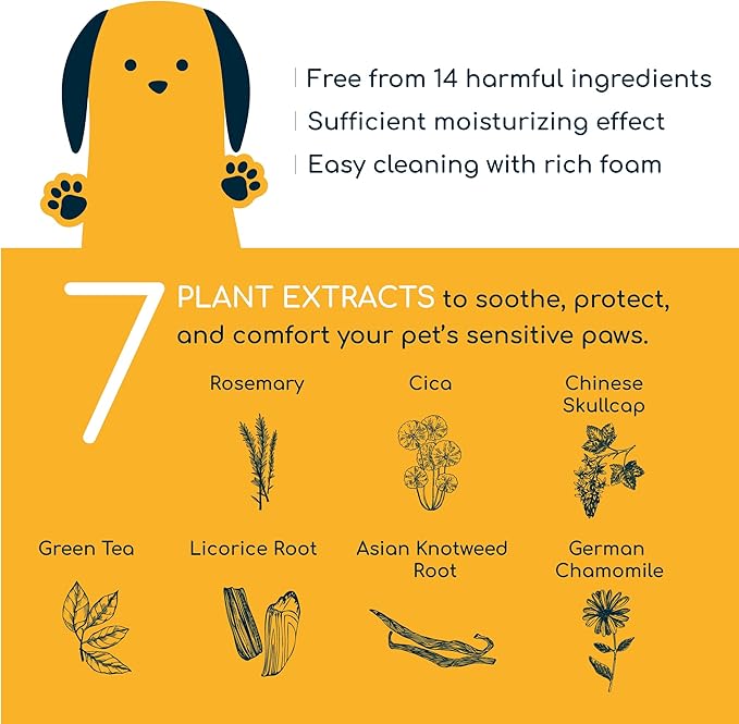 Pet Foaming Foot Paw Cleanser (Pack of 2)- Gentle Foam Wash for All Dogs, Nourishing, Softening, Calming, No Artificial Fragrance, Itch Reducing, 300ml / 10.14 fl oz Each