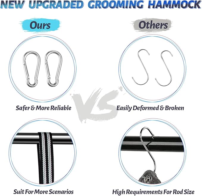 Pet Dog Grooming Hammock Harness for Nail Trimming (S 30lb), Dog Sling for Cutting Nail, Dog Hanging Holder Hanger for Clipping Nail with Nail Clippers, Nail File, Pet Comb