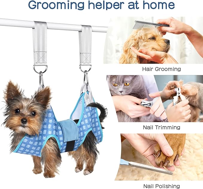 Dog Grooming Hammock Harness, Pet Grooming Hammock for Small Cats & Dogs, Dog Sling for Nail Clipping/Trimming