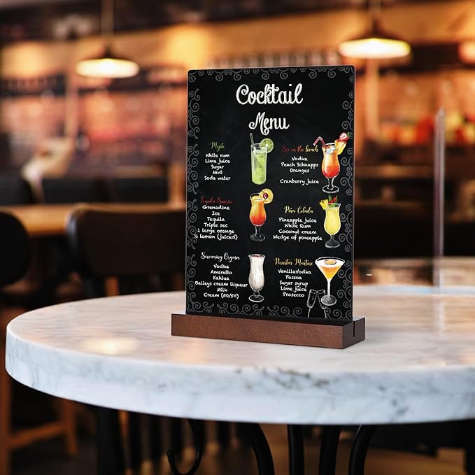 Small Chalkboard Sign with Stand, 8 x 12 Inch Double-Sided Table Blackboard, Food Drink Menu Message Boards for Kitchen, Bar, Party Event, Wedding