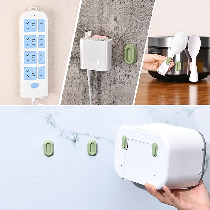Magnetic Remote Control Holder Wall Mount - 4 Pcs No Drill Self-Adhesive Organizer for Air Conditioner & TV Remotes, Storage Caddy for Televisions Backside - Pink&Green