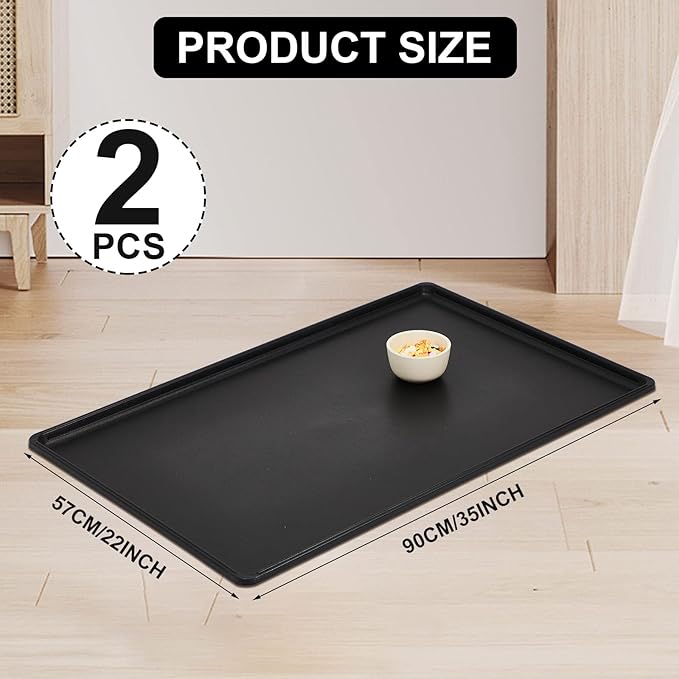 2 Pcs Replacement Dog Crate Pan Tray Kennel Bottom Tray Replacement Plastic Bottom Pan for Dog Crate, Black(36")