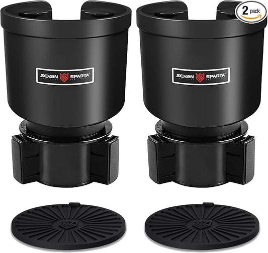 Upgraded Car Cup Holder Expander Adapter with Offset Adjustable Base, Compatible with Yeti 14/24/36/46oz Ramblers, Hydro Flasks 32/40oz, Other Large Bottles Mugs in 3.5"-4.0", 2 Pack