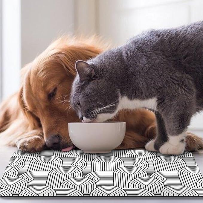 Bohemia Waterproof Pet Feeding Mats - Dog Cat Bowl Mats, Absorbent, 12 * 20 inch