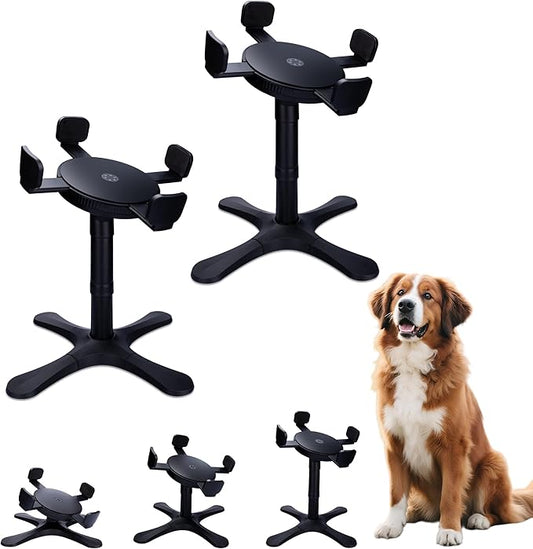 Elevated Adjustable Dog Bowl Feeding Stand, 3 Heights and Tiled Ajudst, Compatible with Moost Feeding Bowls, Great for Medium Large Dogs (2 Pack-C)