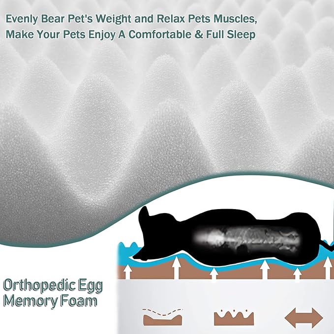 PAGGED XL Gray Dog Crate Pad 42x28 inch Memory Foam Large Dog Kennel Bed Soft Flannel Washable Anti Slip Puppy Sleeping Mat,Grey