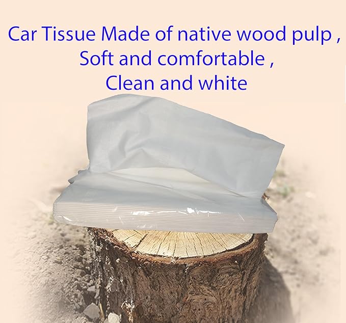 Car Tissue Holder with Facial Tissues Bulk - Visor Tissue Holder with 7 Packs of Car Tissue Refills, Travel Tissue Refillable for Napkin Holder, Napkin Fit All Cars Tissue Dispenser
