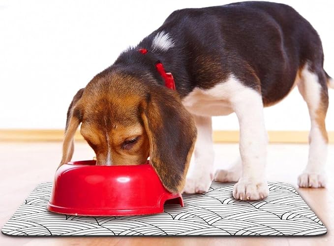 Dog Food and Water Bowl Mats - Waterproof, Absorbent Pet Feeding Mat for Floors - Bohemia Placemats for Dogs and Cats 17 * 30 Inch