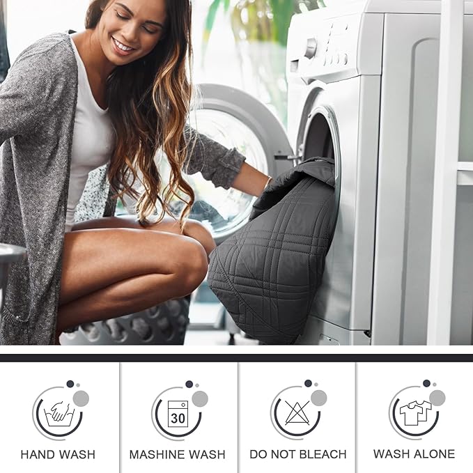 TAOCOCO Waterproof Recliner Chair Cover, Non Slip Oversized Recliner Covers for Recliner Chair with Pocket, Reclining Chair Cover Furniture Protector for Kids, Pets(28'', Charcoal Gray)