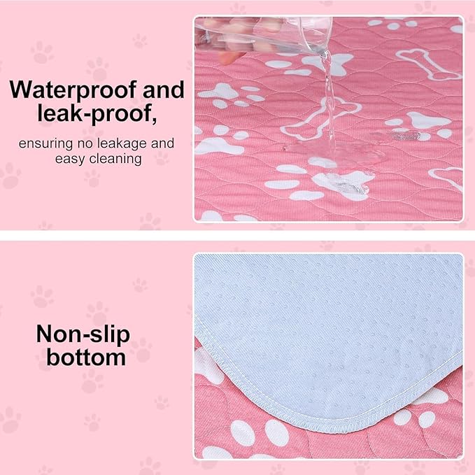 BEAUTYZOO 2 Pack Washable Pee Pads for Dogs, Reusable Puppy Pads for Potty Training, Waterproof Super Absorbent Whelping Pads Mats Non Slip Against Urine for Small Medium Dogs Cats, 48" x 48"