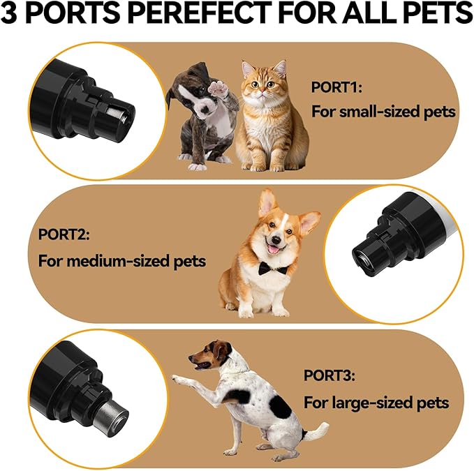 Upgraded Quiet Dog Nail Grinder, Professional 2-Speed Rechargeable Pet Nail Trimmer for Small/Medium/Large Dogs & Cats, Painless Paw Grooming with 2 Replacement Grinding Heads