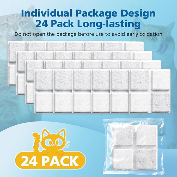 24 Pack Pet Food Desiccant Bags for Petlibro Automatic Cat dog Feeders, Keep Pet Food Dry and Fresh, for Model PLAF001, PLAF101, PLAF005, PLAF006, PLAF103, PLAF203