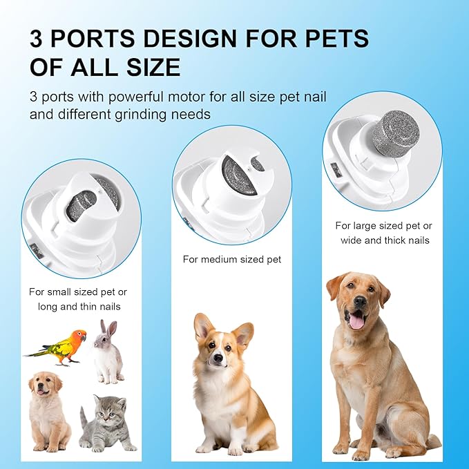 SZMDLX Cat & Dog Nail Trimmers, Electric Rechargeable Dog Nail Clippers & Dog Nail Grinder with 2 LED Light Paws Grooming Kit, Dog Nail File Quiet Pet Nail Clippers & Grinder Trimmer