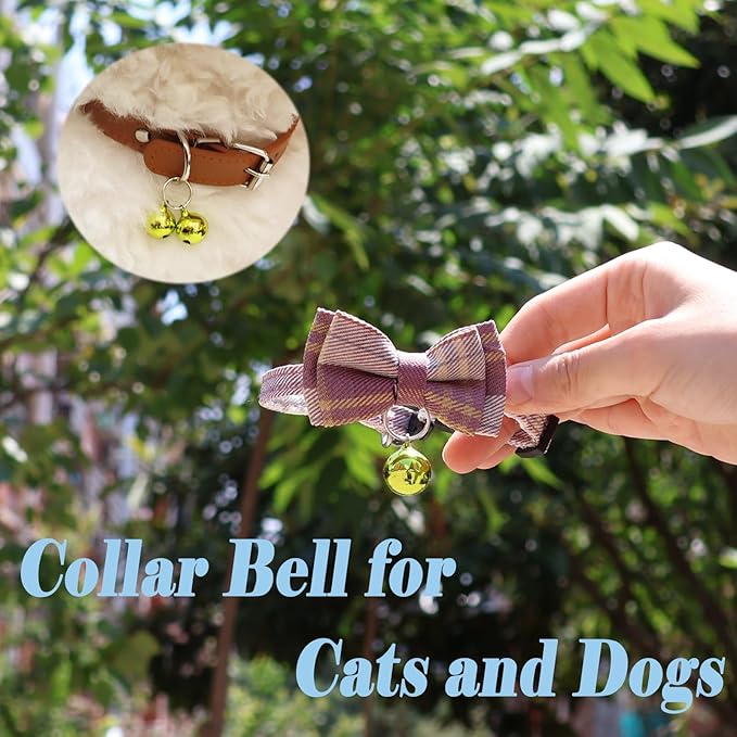 SJANE 4 Pack Cat & Dog Copper Bells - Pet Tracker Training | Pet Collar Accessories | Save Birds & Wildlife(Green)