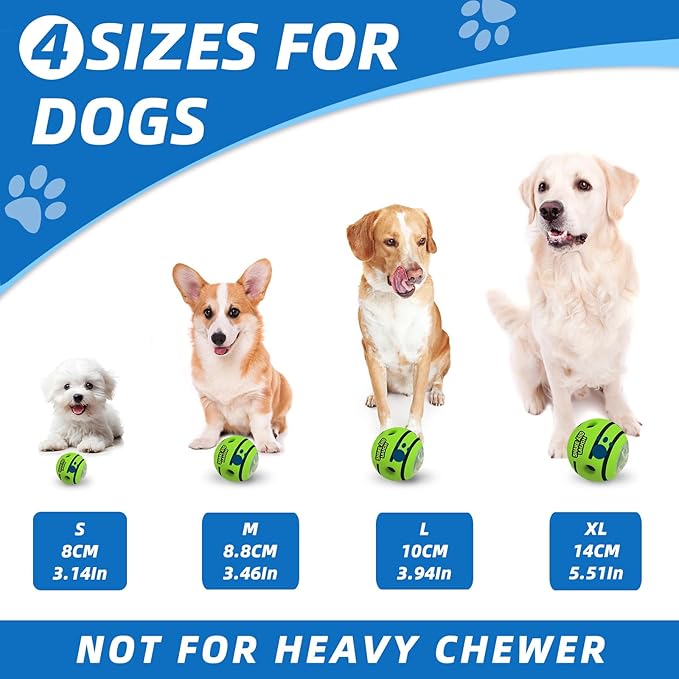 SHAKE AND LAUGH Interactive Puzzle Dog Treat Ball, Treat Dispensing Enrichment Dog Toys Ball, S, 3.14 in (8 cm)