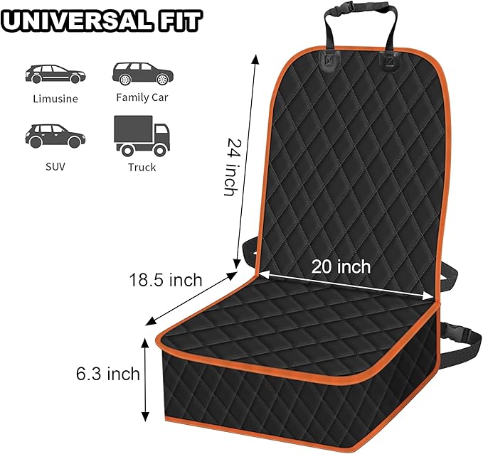 Femuar 2 Packs Car Front Seat Cover for Dogs, Waterproof Pet Car Seat Protector, Nonslip Scratch-Proof Dog Seat Cover for Cars, Trucks & SUVs