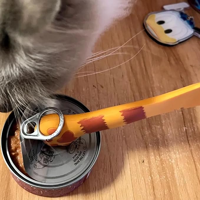 Cat Spoons for Wet Food Pet Can Lid Cover, Silicone Multi-Function Cute Paw Shape Opener Spatula Cat Food Spoon Cat Food Can Lid (Mixing colors)