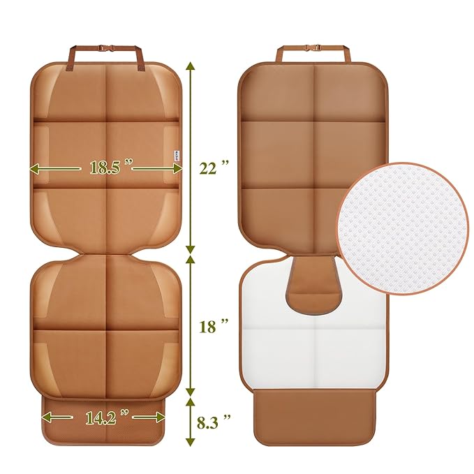 Meolsaek Car Seat Protector for Child Car Seat, Durable 600D Fabric Waterproof Car Seat Cover with Thick Pad Non-Slip Backing (No Imprints)
