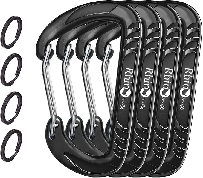 12kN (2697 lbs) Heavy Duty Carabiner Clips, for Securing Pets, Outdoor, Camping, Hiking, Hammock, Dog Leash Harness, Keychains