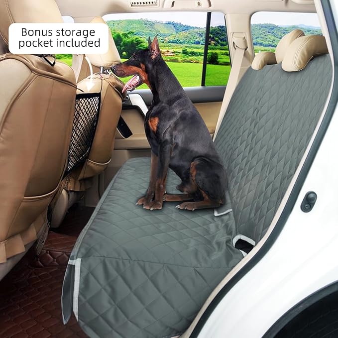 Dog Seat Cover for Back Seat More Durable Waterproof Backseat Protector, High Heat Resistant and Nonslip Back Seat Cover for Dogs Kids, Universal Size Fits Cars Trucks SUVs (Grey)