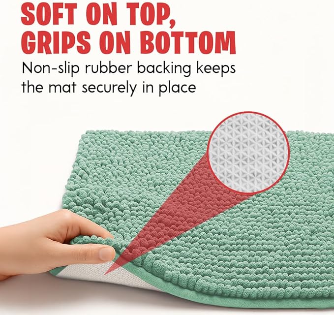 MudGuard Mat™ Dog Door Mat for Muddy Paws, Super Absorbent Microfiber, Non-Slip Indoor Mat, Quick Dry Chenille Mud Mat for Dogs & Entryway, Washable, Sea Green 24" x 36"