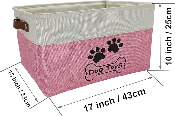 Large Collapsible Dog Toy Box Keeping Rectangle Bin for Pet Toys,Accessories