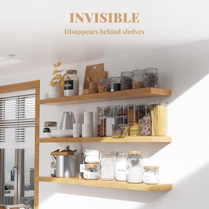 Floating Shelf Bracket Heavy Duty Shelving Brackets,Decorative Floating Shelf Hardware Black,Hidden Metal Shelf Support Bracket Heavy Duty Floating Mantel Bracket (53X8X1.2-Starter Jig)