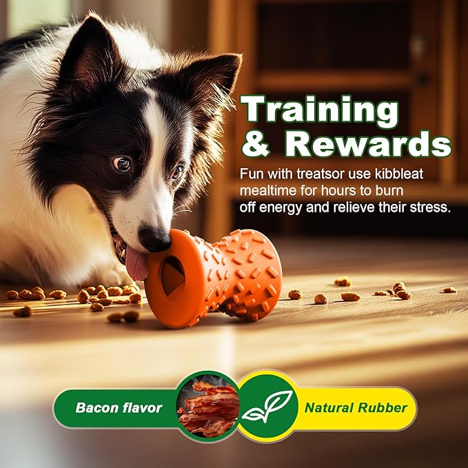 Doudele Dog Puzzle Toys, Treat-Dispensing Puzzle Ball – Interactive Rubber Dog Toy for Small & Medium Dogs, Rolling Reward Game for Training & Slow Feeding
