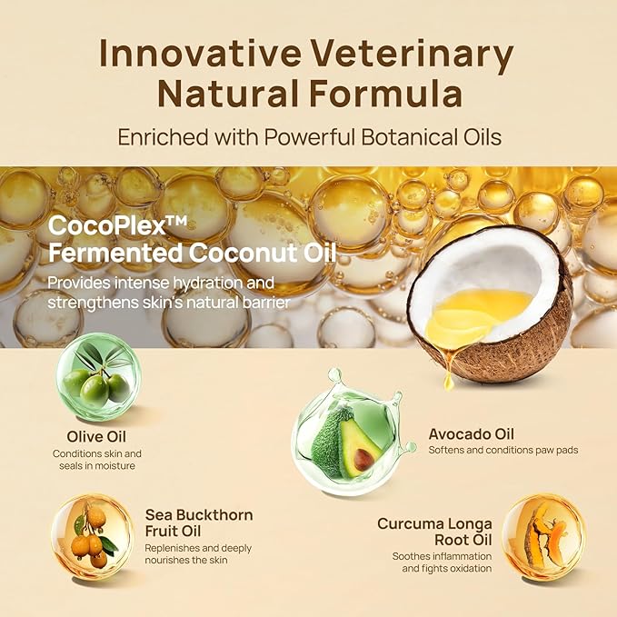 HICC PET Dog Paw Balm 1.06 oz Value Pack for Dogs & Cats, All-Natural Paw Balm Dogs Lick Safe, Moisturizing and Healing Dry Cracked Paws, Improves Rough Paws Relieves Odor, Horse Hoof, Joint Care